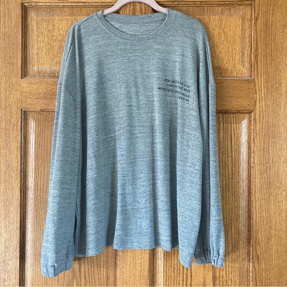 5/$15 DAZY Casual Gray Long Sleeve Motivational Shirt XL